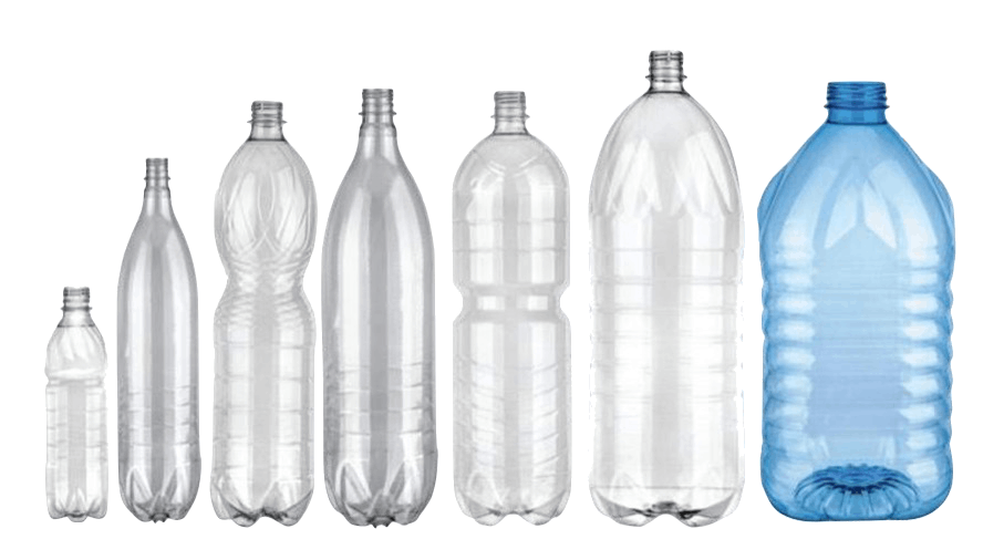 PET bottles from 0.5 l to 5 l